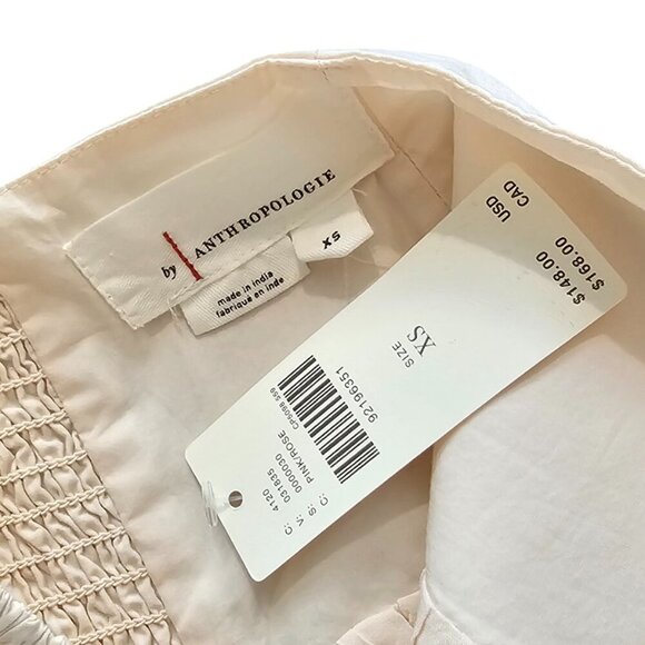 Anthropologie Draped Poplin Midi Skirt Light Pink Size XS Ruched Whimsy NWT - Picture 6 of 7